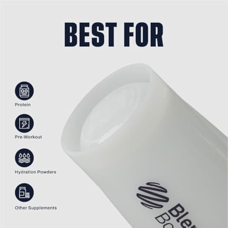 BlenderBottle Classic V2 Shaker Bottle Perfect for Protein Shakes and Pre Workout, 20-oz, Full-Color White