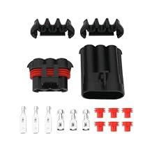 1 Set of 3 Pin ATV Stator Seal Connector Repair Harness Kit Waterproof Plug Socket Kit for Marine Appliance Industrial with Terminals Sealed 10/12 AWG