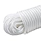 KINGLAKE Paracord Seil 6mm, Nylonseil Weiß, 30M Outdoor Seil, Reepschnur, Wetterfeste Schnur, Rope für Fahnenmastseil, Sonnensegel, Hängematte Seil, Kletterseil, Schaukel Seil, Zugseil, Bootsseil