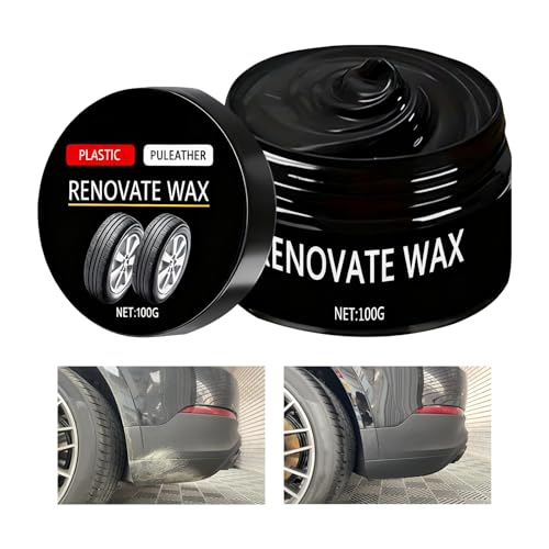 Para Neumáticos – 100g | Limpiador De Llantas Con Esponja | Crema De Limpieza De Ruedas | Protector Interior | Mantenimiento De Coche Que Proporciona Brillo, Protección Y Restauración De Neumátic