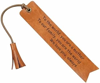 Mother's Day Leather Bookmark for Women & Book Lovers - Engraved Wedding Gift Favor (We Love You Mother)