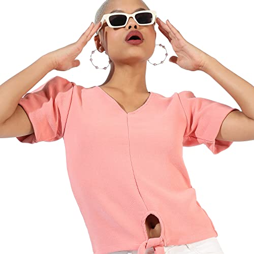 Image of Campus Sutra Women's Cotton Regular Fit Tops