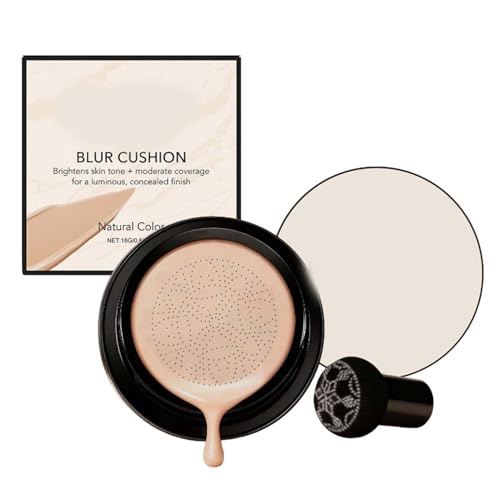 Luvie Glow Crème CC Air Cushion Avec Tête De Champignon, Fond De Teint Couvrant Imperfections, Fond De Teint Correcteur Maquillage, Air Cushion BB Cream, Modèle Naturel (Naturelle)