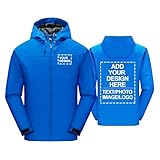 Chaqueta impermeable capucha personalizada Cazadora cortavientos impermeable cortavientos para hombre Chaquetas softshell personalizadas Regalo DIY logotipo texto y foto, blue-xx_l