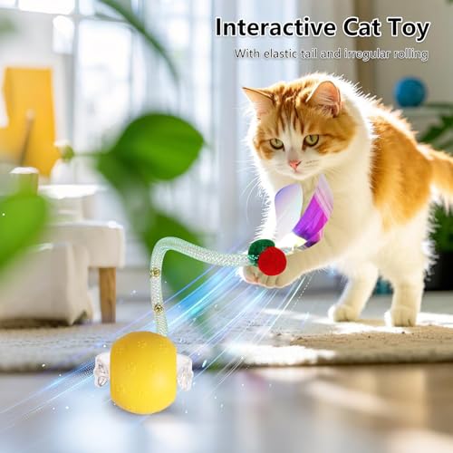 Petrendy Brinquedo interativo para gatos atualizado, brinquedos para gatos internos, bola automática