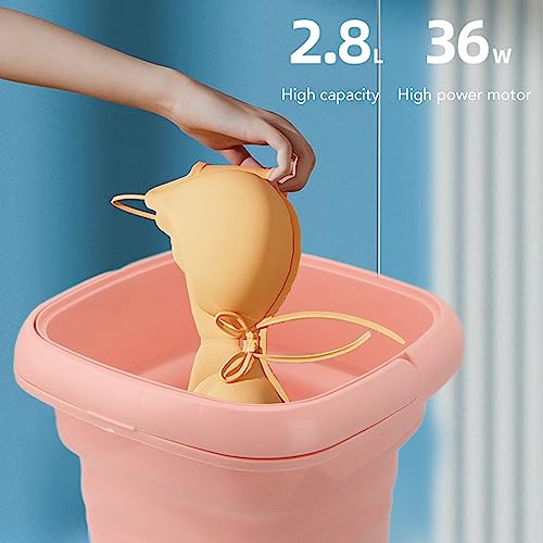 Folding Washing Machine, TPE and PP High Efficiency Portable Bucket Washer High Speed Motor Large Internal Capacity for Blueprints (US Plug)