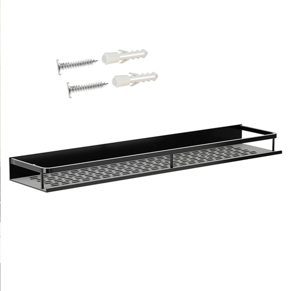 Étagère flottante de 50,8 cm étagère de rangement murale en métal noir pour cuisine