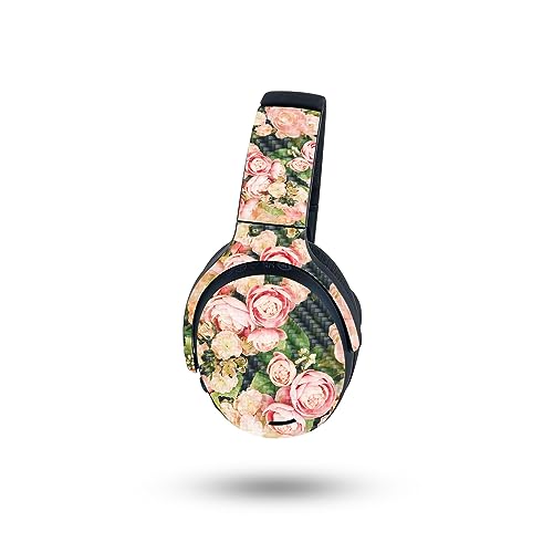 Image of MightySkins Carbon Fiber Skin Compatible with Skullcandy Crusher ANC 2 - Faded Roses | Protective, Durable Textured Carbon Fiber Finish | Easy to Apply