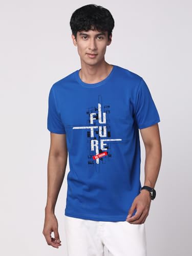 Image of ADRO Men's Graphic Printed 100% Cotton T-Shirt - Regular Fit, Printed T-Shirts for Men