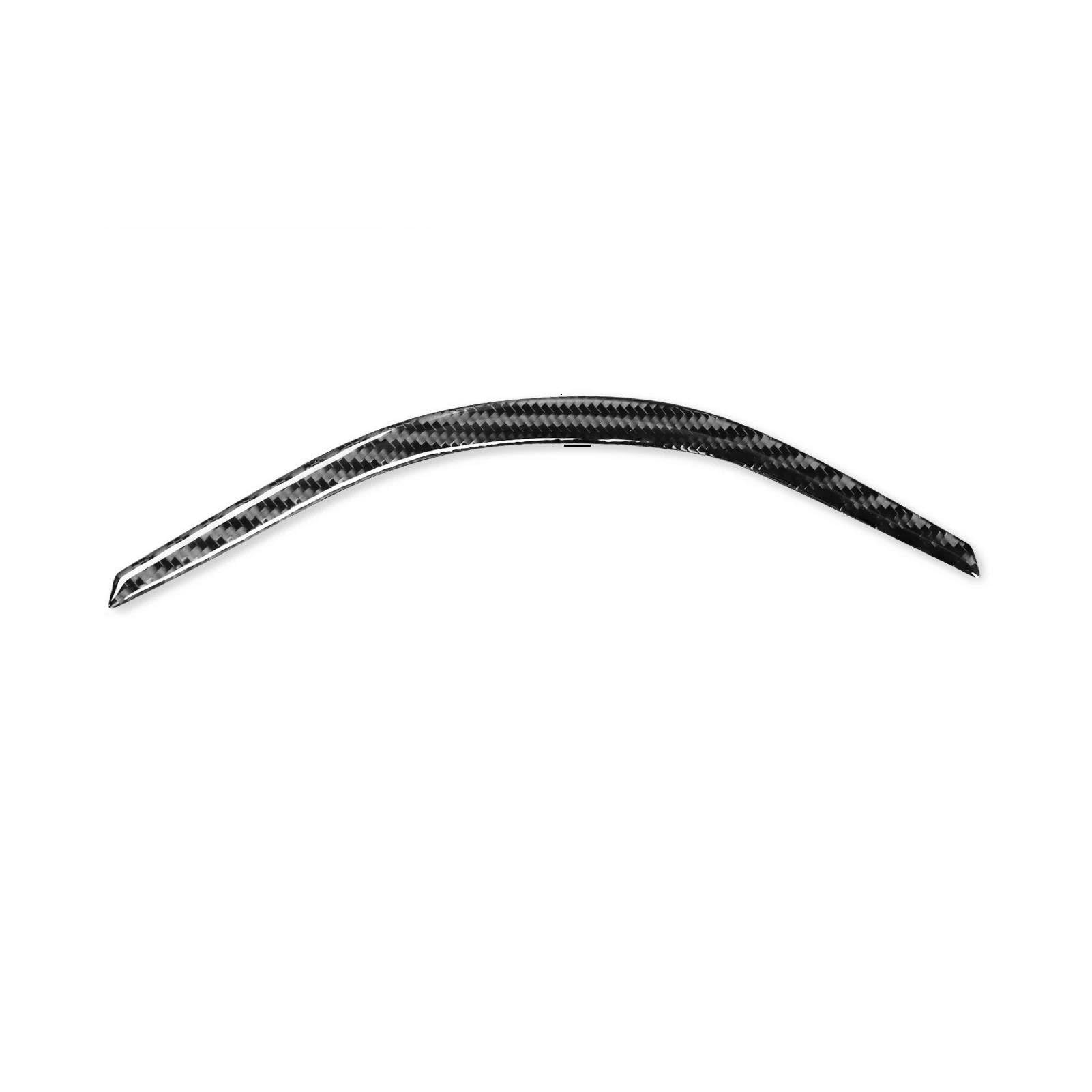 Real Carbon Fiber Car Steering Wheel Upper Panel Strip Trim Cover Sticker for Tesla Model 3 Y 2017-2022 Anti-dust(Carbon Black)