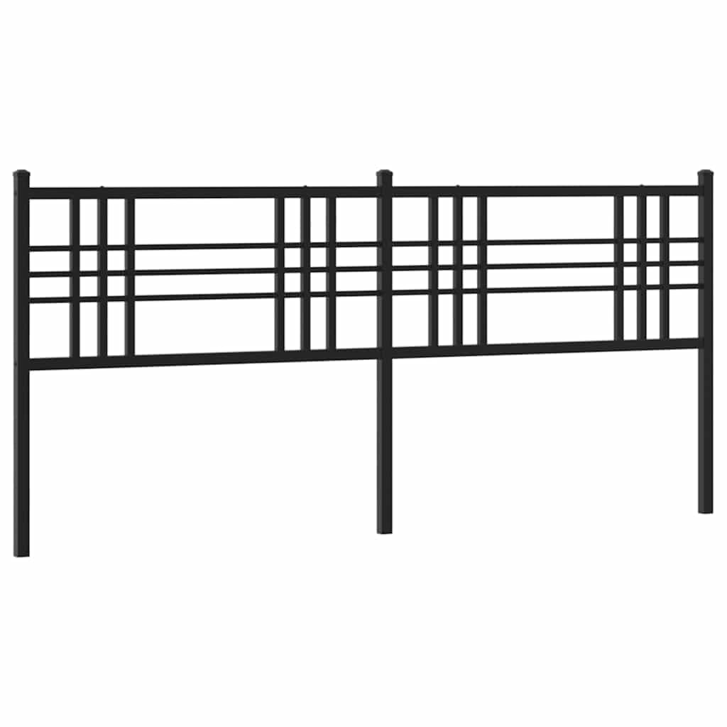 vidaXL Metal Replace Headboard, Bed Header for Bedroom Guest Room, Bed Headboard with Metal Legs, Tall Headboard for Double Bed, Black 193cm