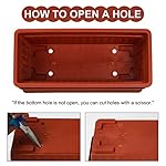 6 Packs Window Box Planter, 17 Inches Flower Window Box Rectangular Plastic Vegetable Planters with Trays for Windowsill, Patio, Garden, Balcony, Brick Red - Image 4