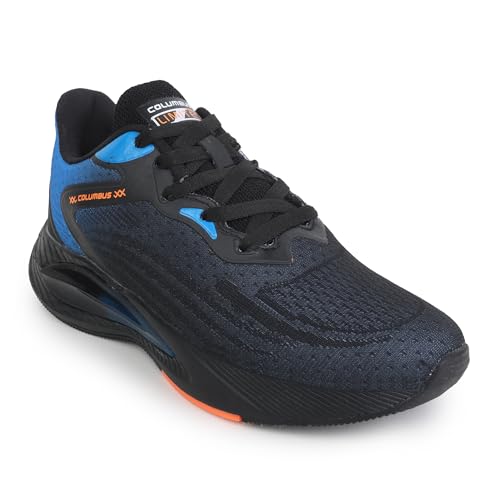 Columbus Mens Magnify Sports Running Shoe- Black/Sky/F.Orange UK/India-7 (B0CWXTFCDP) Amazon Price History, Amazon Price Tracker