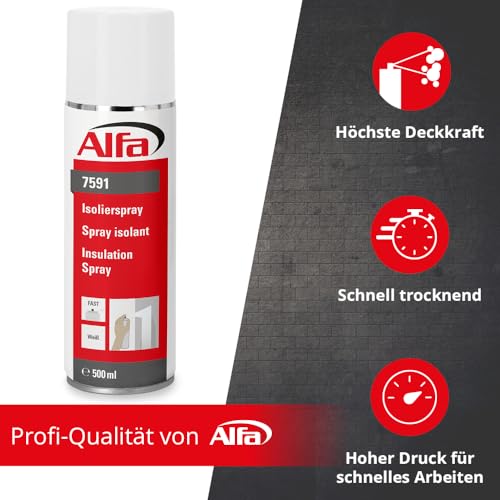 Nikotinsperre Alfa 2x Isolierspray weiß 500 ml für verschiedene Untergründe