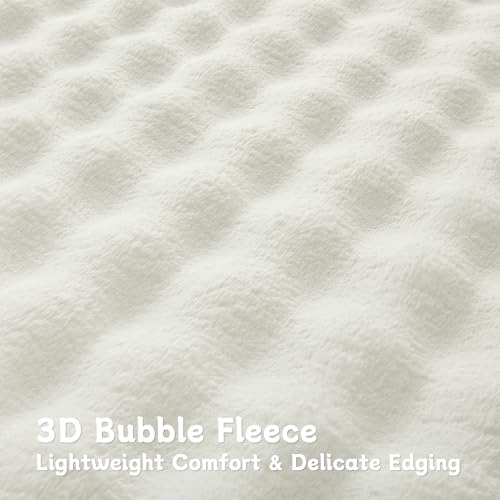 Plaid Polaire Fausse Fourrure 130x150 Blanc Topfinel