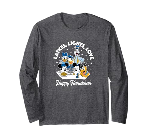 T-shirt Hanoucca Disney Mickey et ses amis à manches longues pour adulte