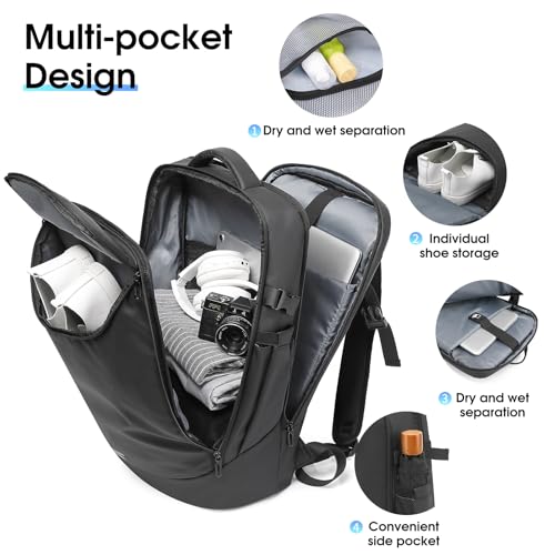 Image of TANGCORLE Travel Carry on Backpack Expandable Flight Approved Backpacks 17.3 inch Laptop Business Back Pack for Women Men