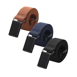 AWAYTR Toddler Boy Kids Buckle Belt – Adjustable Elastic Child Silver Buckle Belts, 3 Pieces