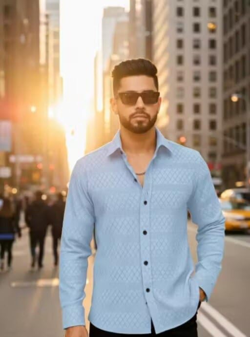 Image of Men's Slim Fit Formal Shirt | Premium Cotton Long Sleeve Shirt for Office, Business & Party