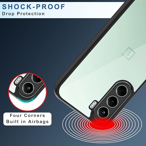 Image of CEDO Backcover for OnePlus Nord CE 6 Lite (5G) | Camera Protection Bump Shockproof Edge | Ultra Hybrid Transparent Acrylic Clear TPU+PC Hard Backcase Cover (Black)