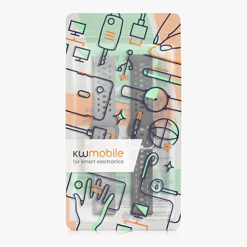 kwmobile Straps Compatible with 20mm Amazfit Active 2 /Active Edge/Bip 3/GTS 3 4 Straps - 2x Replacement Silicone Watch Bands - Black/Dark Grey - image 7