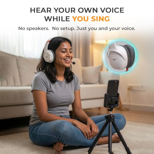 Image of SIRO Personal Karaoke Headphone | Detachable Mic | Bluetooth | Perfect for Karaoke, Practice, Music & Calls | Voice Mode | External Noise Reduction | Portable with Carry Case | Long Lasting Battery