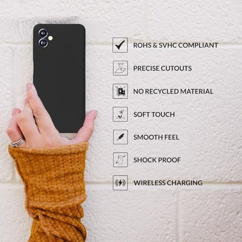 Image of SPRIG Compatible with Samsung Galaxy F14 5G Premium SilkTone Back Cover Drop Tested Shock Proof Mobile Case for Men, Women, Boys and Girls with Camera Protection (Black)