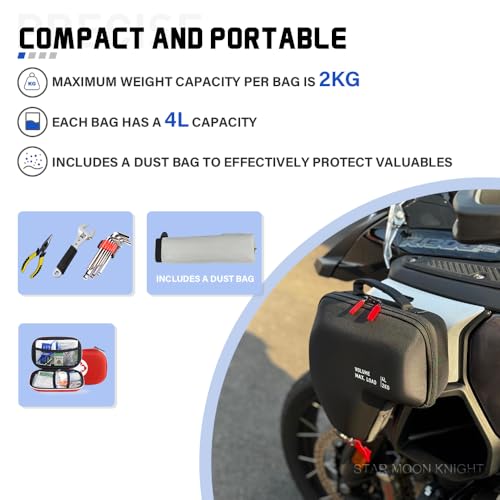 Alforjas para BMW R 1300 GS Adventure 2024+ Nylon rígido con bolsas de radiador | Bolsa de almacenamiento frontal de marco, capacidad 8 litros, resistente a golpes, al desgaste y al agua miniatura 3