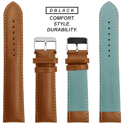 Image of DBLACK ''ZEUS'' Genuine Leather Watch Strap, Minimalist Design Watch Belt / / For 18mm, 20mm, 22mm, or 24mm Full-Padded Watch Band (Choose Your Size & Color)