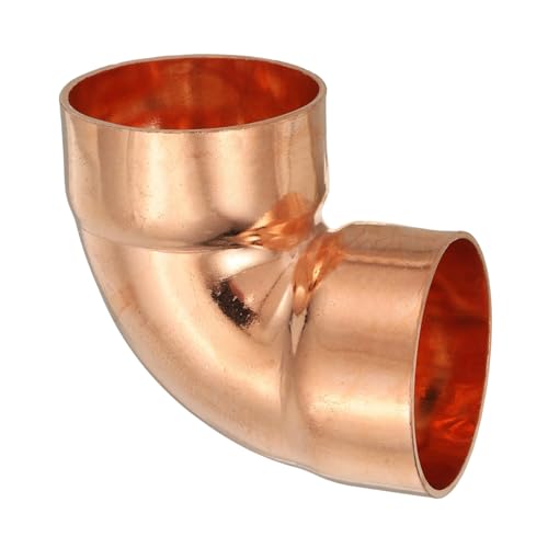 PATIKIL 1-3/4"ID 1.5mm Thick Elbow Copper Fitting, 1Pcs 99.9% Pure Copper Pipe Fitting 90 Degree Short Radius Tube Connector Sweat Solder for HVAC Refrigeration System