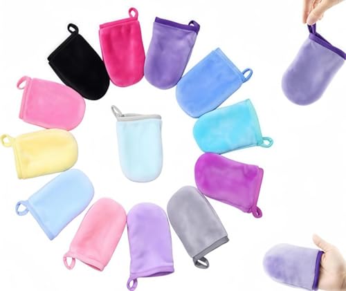 COZERI 12 PCS Gant Démaquillant Lavable Microfibre,lingettes démaquillantes réutilisables,eponge visage,coton demaquillant lavable Ultra-Doux, Serviettes Lavables pour Tout Type de Peau