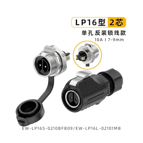 Conector EW-LP16 de montaje inverso para panel metálico con bloqueo de cable 3