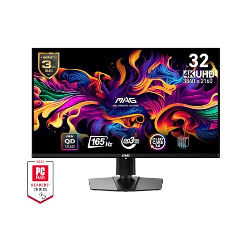 Msi Mag 321upde QD-Oled, GaminG-Monitor - (80 Cm (31.5 Zoll), Schwarz, Ultrahd/4k, Amd Freesync Premium Pro, UsB-C, 165hz Panel) [energieklasse G] (9