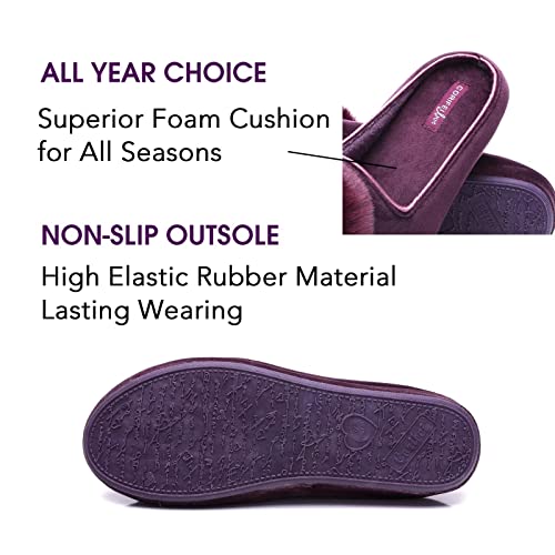 Corifei House Slippers For Women With Cute Pom Pom Fuzzy Slip On Indoor Ballerina Slides Rubber Sole #TOP3