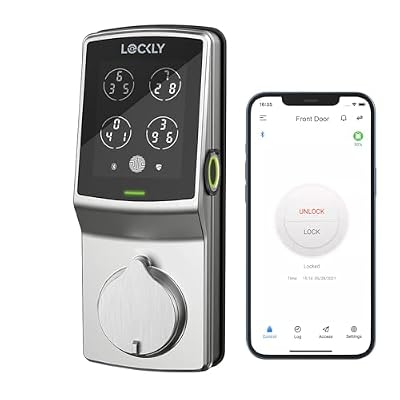 Lockly Secure Plus Bluetooth Smart Door Lock, Keyless Entry with PIN Genie® Digital Keypad, 3D Biometric Fingerprint Sensor Front Door Lock Deadbolt, Voice Control & Auto Lock - Deadbolt Edition