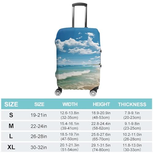 Anti-Scratch Luggage Cover Sandy Beach Printed Luggage Case Protector Washable Suitcase Covers Elastic Suitcase Protector for Size M (22-24 inch) Luggage2
