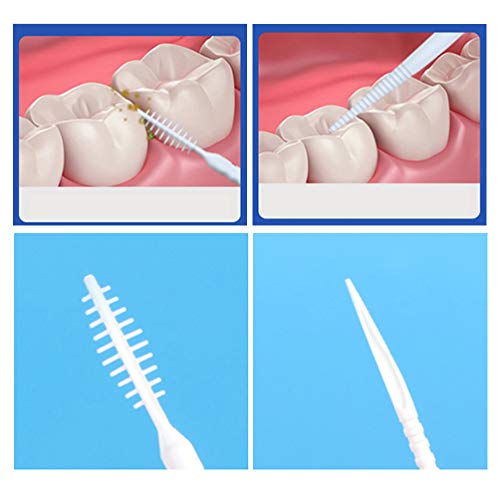 300 escovas interdentais de cabeça dupla, palitos de dentes de plástico para uso doméstico e viagens