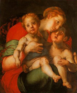 Peinture à l'huile d'art Jacopo Pontormo Madonna and Child réplique de prestige sur toile