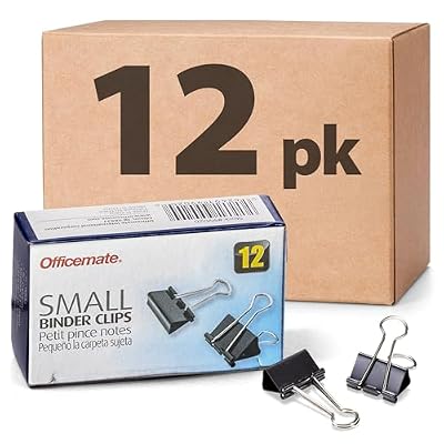 Officemate Small Binder Clips, Black, 12 Boxes of 1 Dozen Each (144 Total) (99020)