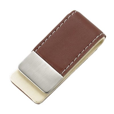 Personalized Gentry Brown Leather Money Clip - Free Engraving-image-39