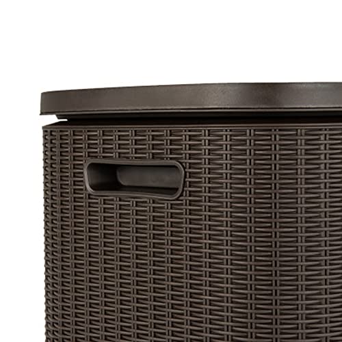 Keter Bevy Bar Indoor Outdoor 17 Gallon 2 In 1 Beverage And Snack Station Pop Up Side Table Bar Cart, Beer And Wine Cooler Storage, Rattan Brown #TOP4