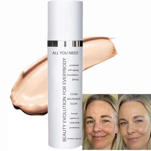 Age Defying Foundation, Anti-Aging Tinted Moisturizer Cream with Light Sheer Coverage Light Sheer Coverage Tinted Face Sunscreen for All Skin Types, 50 ML Age Defying Foundation, Anti-Aging Tinted Moisturizer Cream with Light Sheer Coverage Light Sheer Coverage Tinted Face Sunscreen for All Skin Types, 50 ML