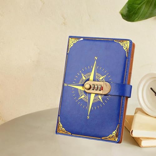 Journal avec verrou et carnet avec serrure à code - Carnet verrouillable bleu foncé