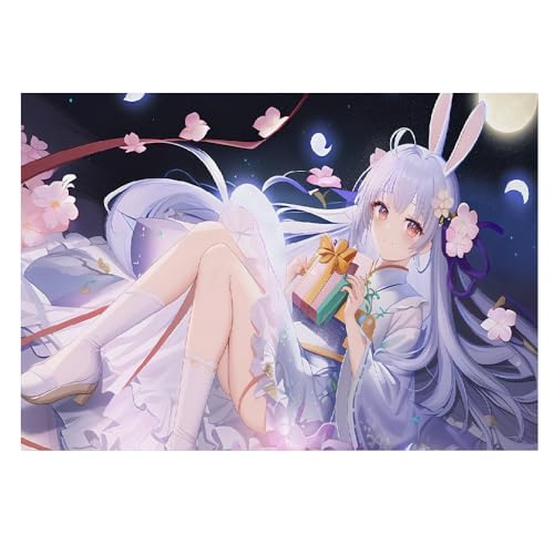 Arte en lienzo abstractoo LIAZLIUT de 40x60 cm con diseño de chica cómica anime para pared