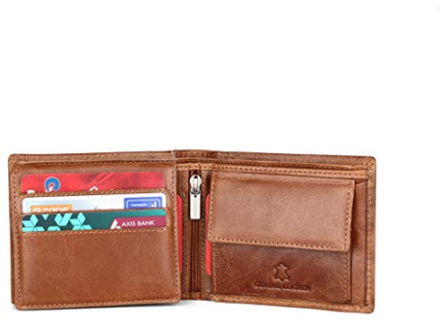Image of WildHorn Tan & Black Leather Men's Wallet (699710)