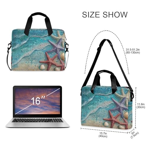 Maletín para laptop con asa y correa azul 15.6" miniatura 5