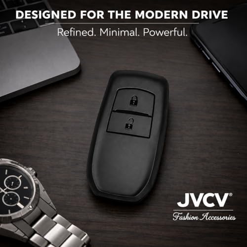 Image of JVCV Soft TPU Cover Compatible with Toyota Fortuner, Hilux, Innova Crysta, Fortuner Legender, Innova HyCross, Land Cruiser 2B Smart Key | Scratch-Resistant Protective Case (2 Pack - 2B Matte Black)