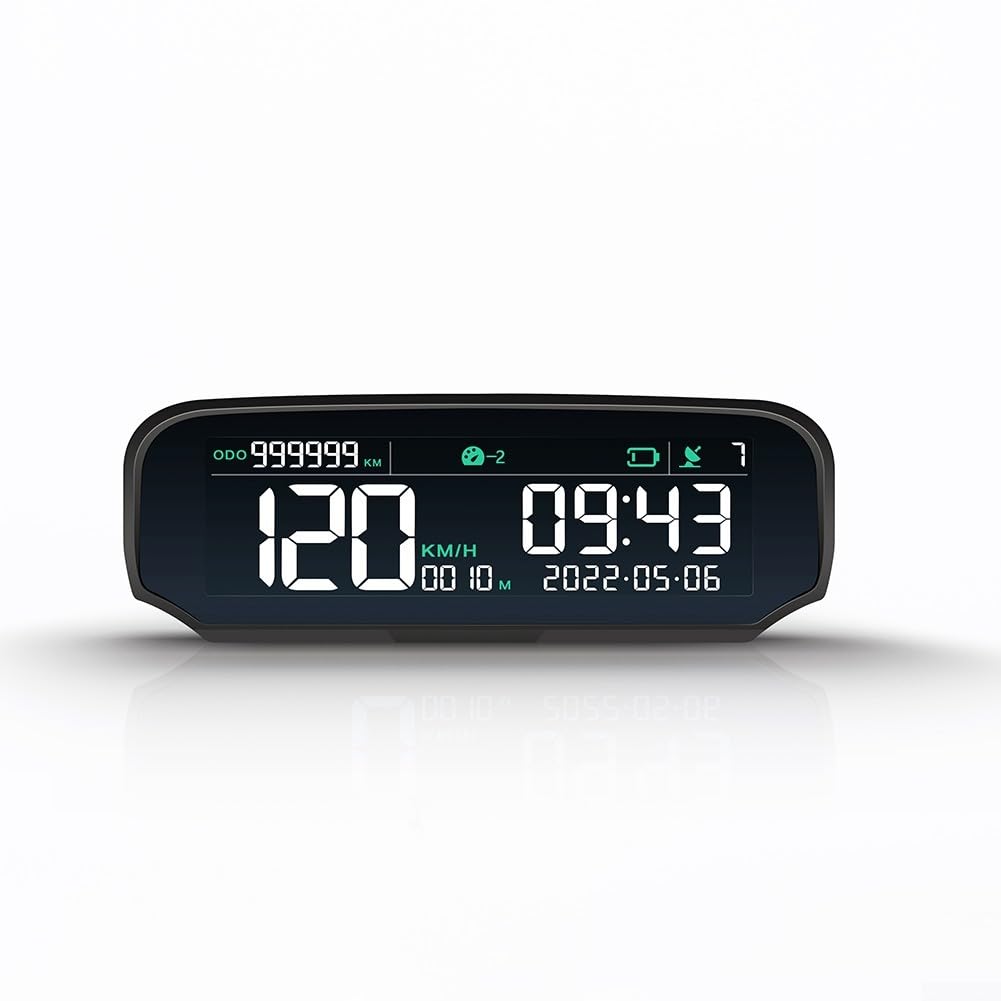 Auto Digital Head-up Display X100 mit Solar USB Power Fahrzeug GPS HUD für Geschwindigkeitsalarme Müdigkeit Fahrerinnerung Kompatibel mit allen Modellen