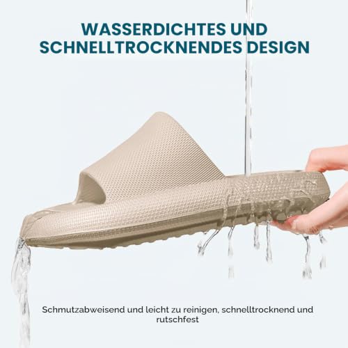 HEOAARG Badelatschen Herren Damen Rutschfest Badeschlappen Wolke Weich Schlappen Slippers Sommer Pantoletten Badesandalen Cozislides Flip… – Ansicht 6