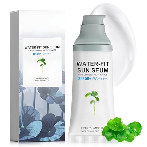 Centella Sunscreen, Centella Asiatica Protector Solar , Protector Solar Coreano SPF50+ PA++++, Impermeable, No Grasa, Fuerte Protección UV, Crema Solar Facial para Todo Tipo de Piel